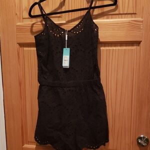 Seafolly Black Eyelet Short Jumpsuit